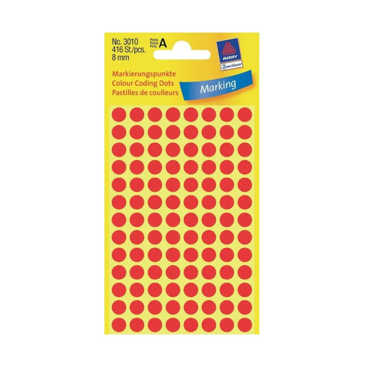 AVERY Zweckform Klebepunkte 3010 rot Ø 8,0 mm