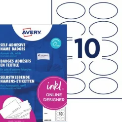 AVERY Zweckform 200 Namensetiketten L4882-20 weiß 85,0 x 50,0 mm