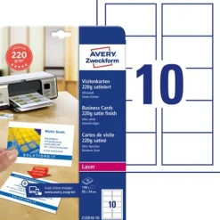AVERY Zweckform Quick & Clean Visitenkarten, satiniert