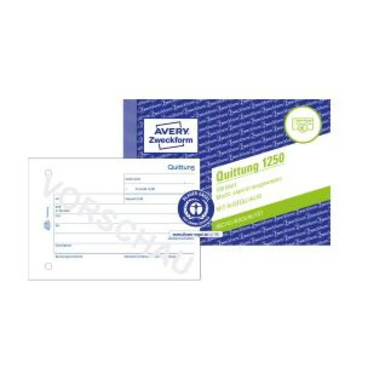 AVERY Zweckform Quittung, MwSt. separat ausgewiesen Formularbuch 1250