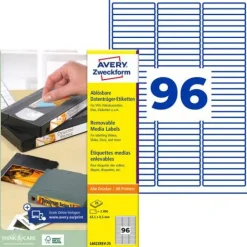 AVERY Zweckform Stick+Lift Etiketten, 63,5 x 8,5 mm, weiß 2400