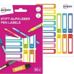 AVERY Zweckform Stiftetiketten Gesichter, farblich sortiert 50,0 x 10,0 mm, 30 Etiketten