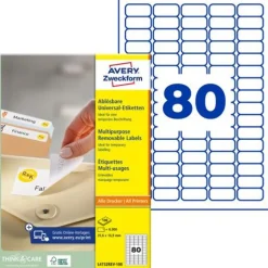 AVERY Zweckform Universal-Etiketten, 35,6 x 16,9 mm, weiß 8000