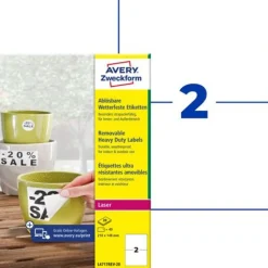 AVERY Zweckform 40 wetterfeste Folienetiketten L4717REV-20 weiß 210,0 x 148,0 mm
