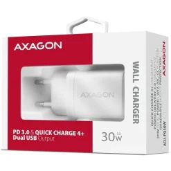 AXAGON ACU-PQ30W Ladegerät QC3.0,4.0/AFC/FCP/PPS/Apple + PD USB-C, 30W - weiß