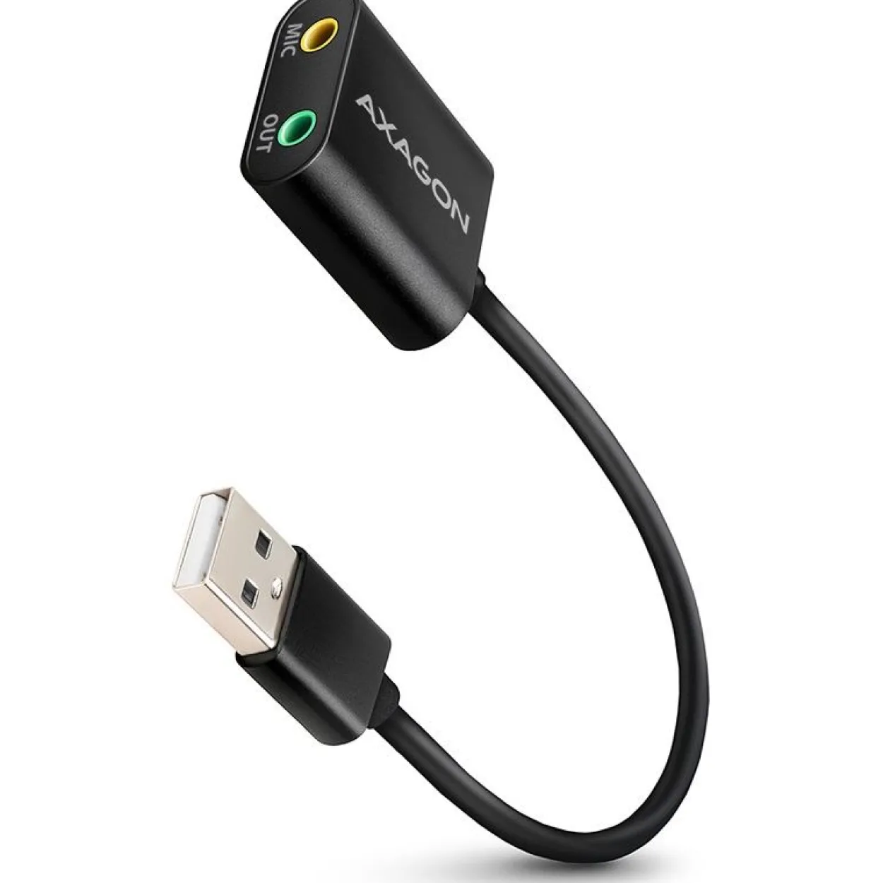 AXAGON ADA-12 USB 2.0, Stereo Audio Mini-Adapter, 15 cm Kabellänge