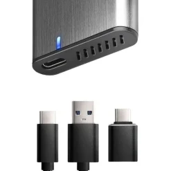 AXAGON EEM2-SG2 RAW BOX externes Gehäuse für M.2 SSDs USB-C 3.2 Gen 2 - silber