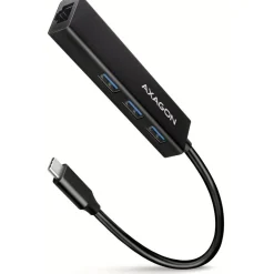 AXAGON HMC-GL3A USB-C-Hub, 3x USB-A, Gbit-LAN, schwarz