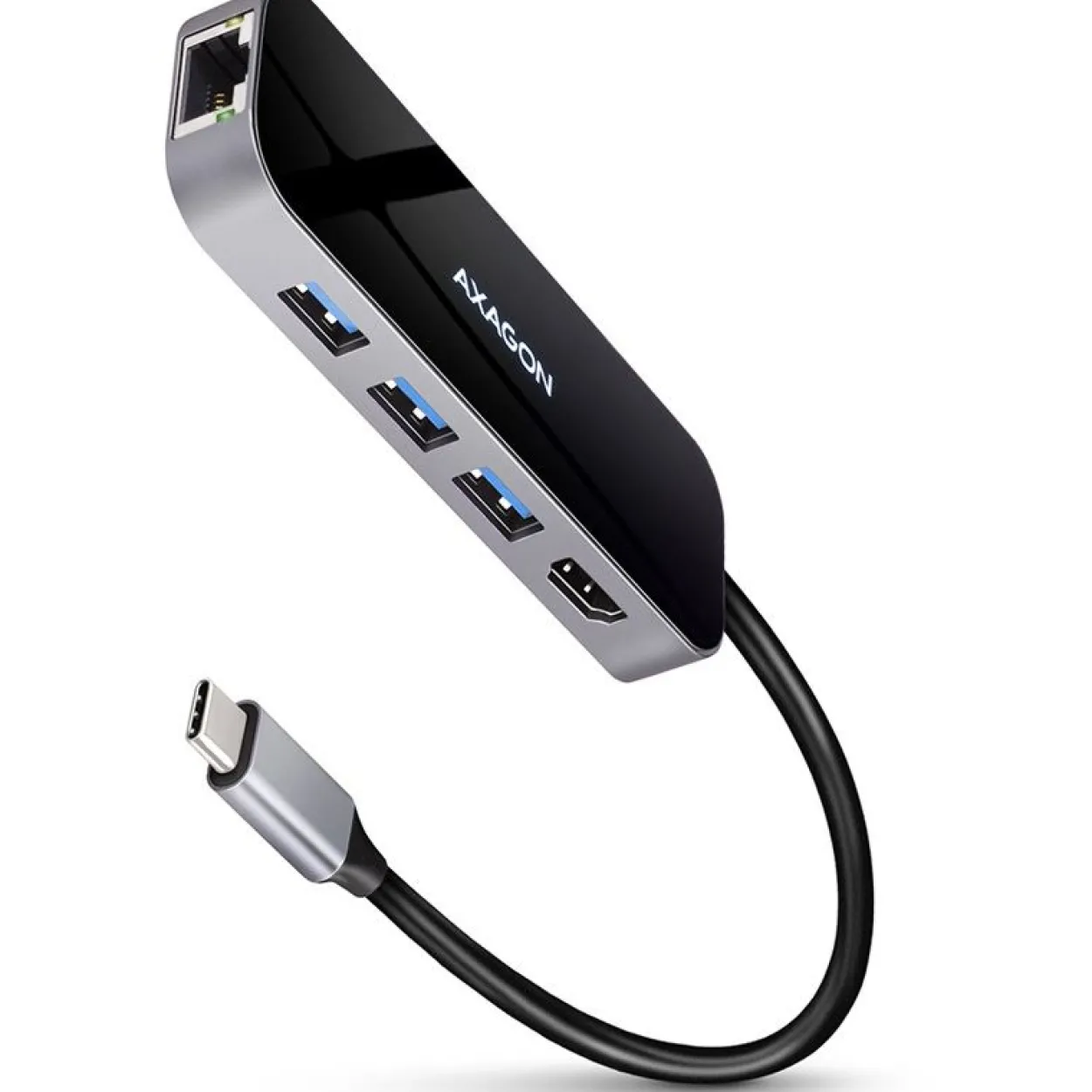 AXAGON HMC-6GL USB-Hub, 3x USB-3.0, 1x RJ-45, 1x HDMI