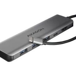 AXAGON HMC-5H USB-C 3.2 Gen 1 hub, 3x USB-A, 4K HDMI, PD 100W - Silber