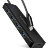 AXAGON HUE-C1C Superspeed USB-C Travel Hub, 4x USB 3.0 - 20cm, schwarz