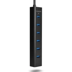 AXAGON HUE-SA7BP USB-A-Hub, 7x USB 3.0, 1x Micro-USB - 400 mm Kabel, Netzteil