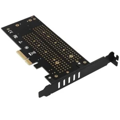 AXAGON PCEM2-DC PCIe-3.0-x4-Adapter, 1x M.2-NVMe, 1x M.2-SATA, bis 22110 - aktive Kühlung
