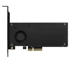 AXAGON PCEM2-DC PCIe-3.0-x4-Adapter, 1x M.2-NVMe, 1x M.2-SATA, bis 22110 - aktive Kühlung
