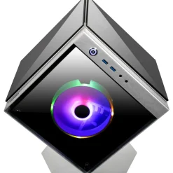 Azza Cube Mini 805 ITX Tower ohne Netzteil silber