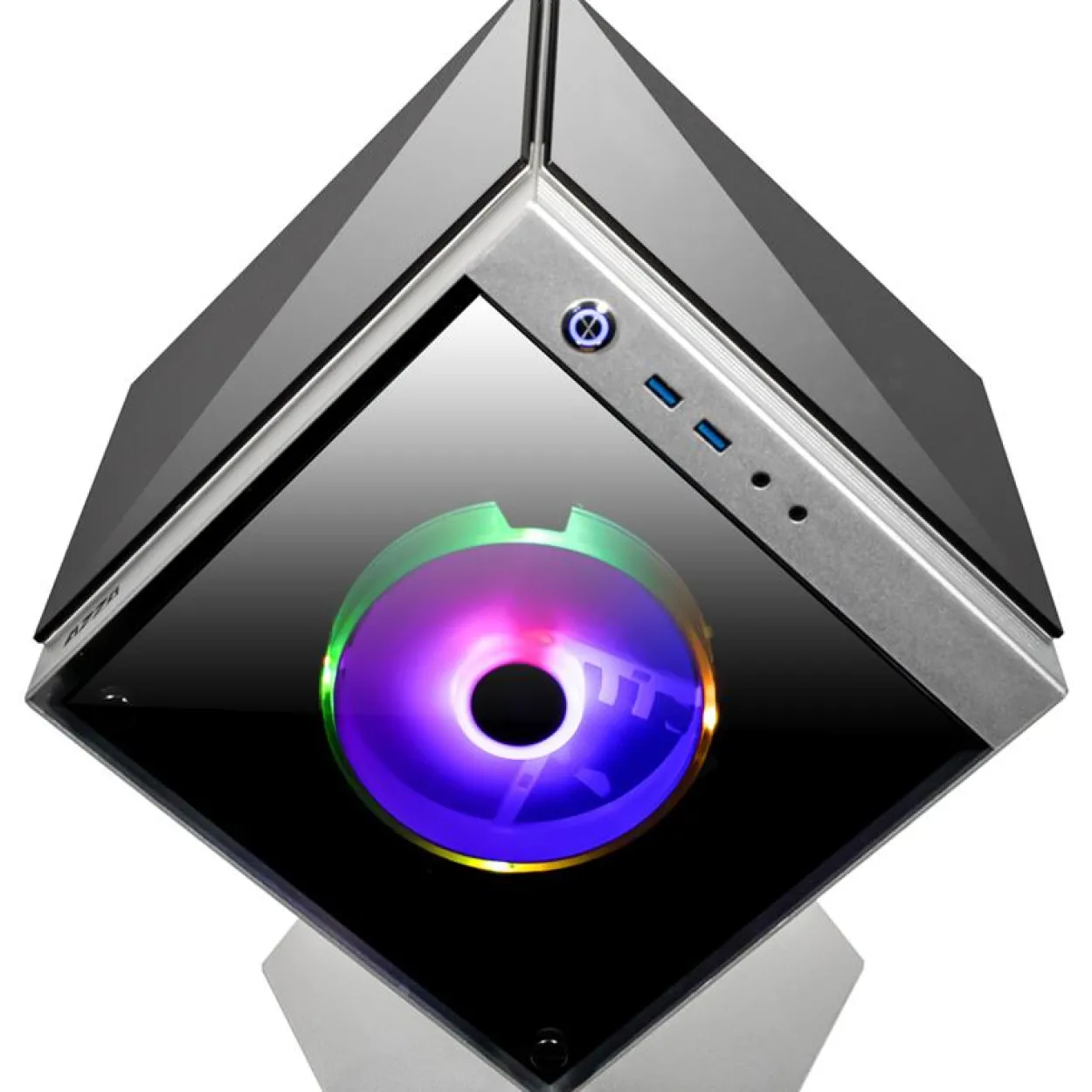 Azza Cube Mini 805 ITX Tower ohne Netzteil silber