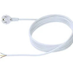 Bachmann Netzanschlussleitung 3m 3x1,5qmm PVC sw Schutzkontakt-Stecker abgewinkelt Aderendh 250V
