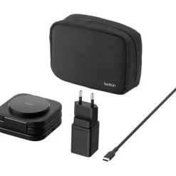 BELKIN BOOST CHARGE PRO QI2 3IN1 MAGN REISELADEGERT 15W SCHWARZ WIZ024HQBK