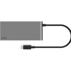 BELKIN CONNECT 8-IN-1 USB-C HUB DUAL USB-C PORTS - SILBER
