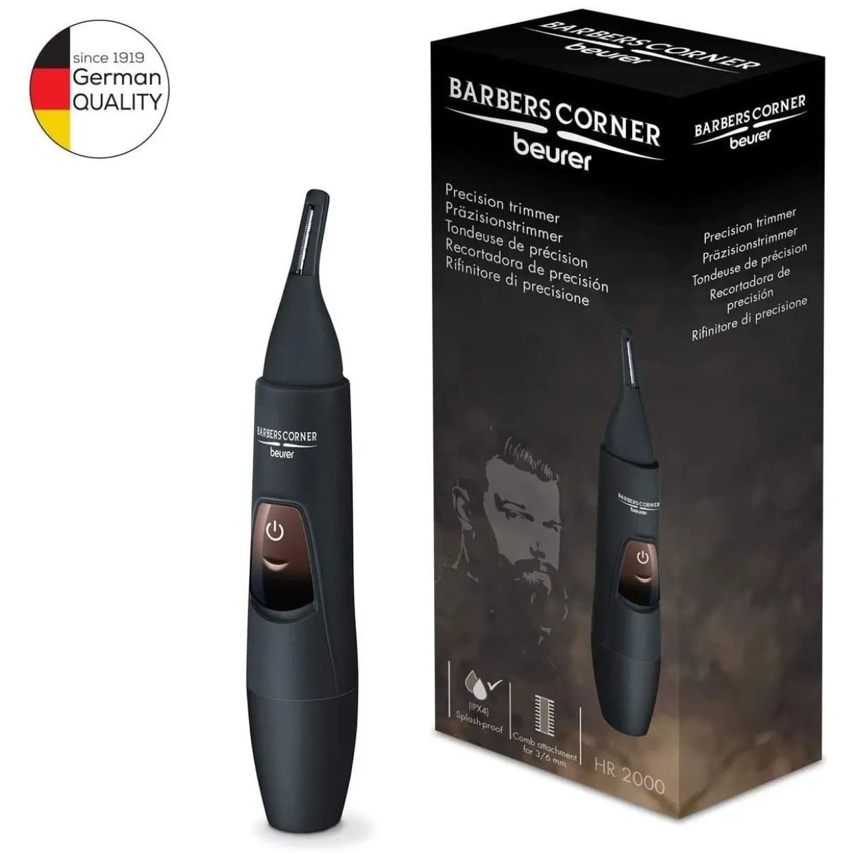 Beurer HR 2000 Präzisionstrimmer, Nasen-/Ohrenhaartrimmer schwarz