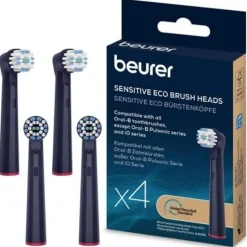 Beurer TB Bürstenköpfe Sensitive Eco Green Planet (dunkelblau, 4er Pack)