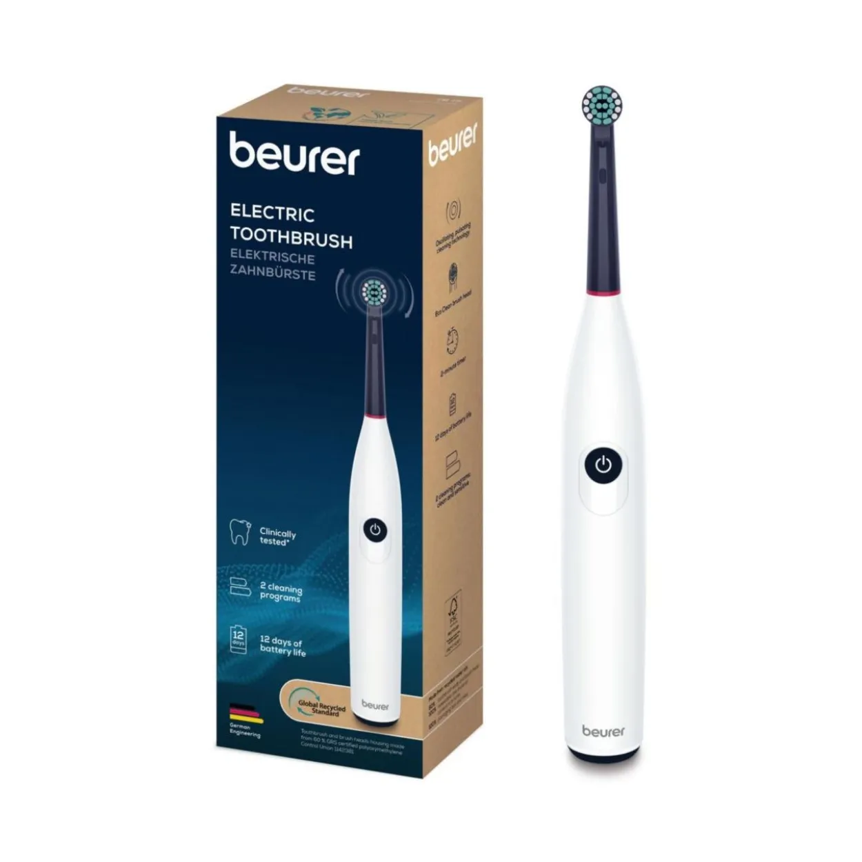 Beurer TB 15 Green Planet, Elektrische Zahnbürste (weiß)