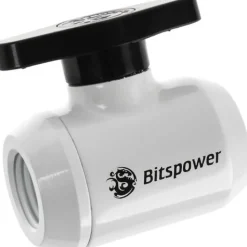 Bitspower Absperrhahn gerade 2x Gewinde G1/4" weiss
