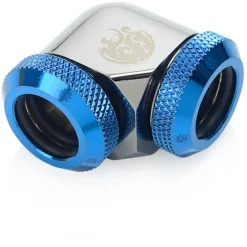 BitsPower Adapter 90 Grad 12mm AD Hardtube auf 12mm AD Hardtube - schwarz glänzend/blau