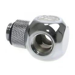 BitsPower Adapter T-Splitter G1/4 Zoll AG auf 2x G1/4 Zoll IG - drehbar, silber glänzend