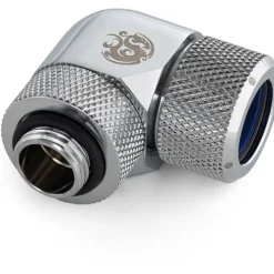 BitsPower Advanced Adapter 90 Grad G1/4 Zoll AG auf 14mm AD Hardtube - drehbar, silber