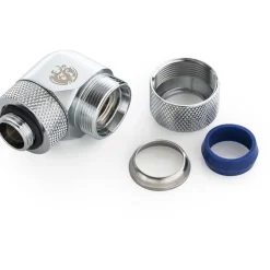 BitsPower Advanced Adapter 90 Grad G1/4 Zoll AG auf 14mm AD Hardtube - drehbar, silber