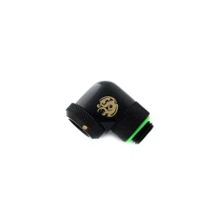 BitsPower Multi-Link Adapter Anschluss 90 Grad G1/4 Zoll AG auf 12mm AD Hardtube - drehbar, schwarz matt