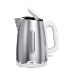 Braun Wasserkocher PurShine WK 1500 WH (edelstahl/weiß, 1,7 Liter, 2.200 Watt)
