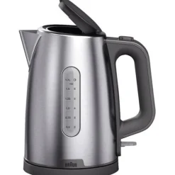 Braun Wasserkocher PurShine WK 1500 GY (edelstahl/grau, 1,7 Liter, 2.200 Watt)