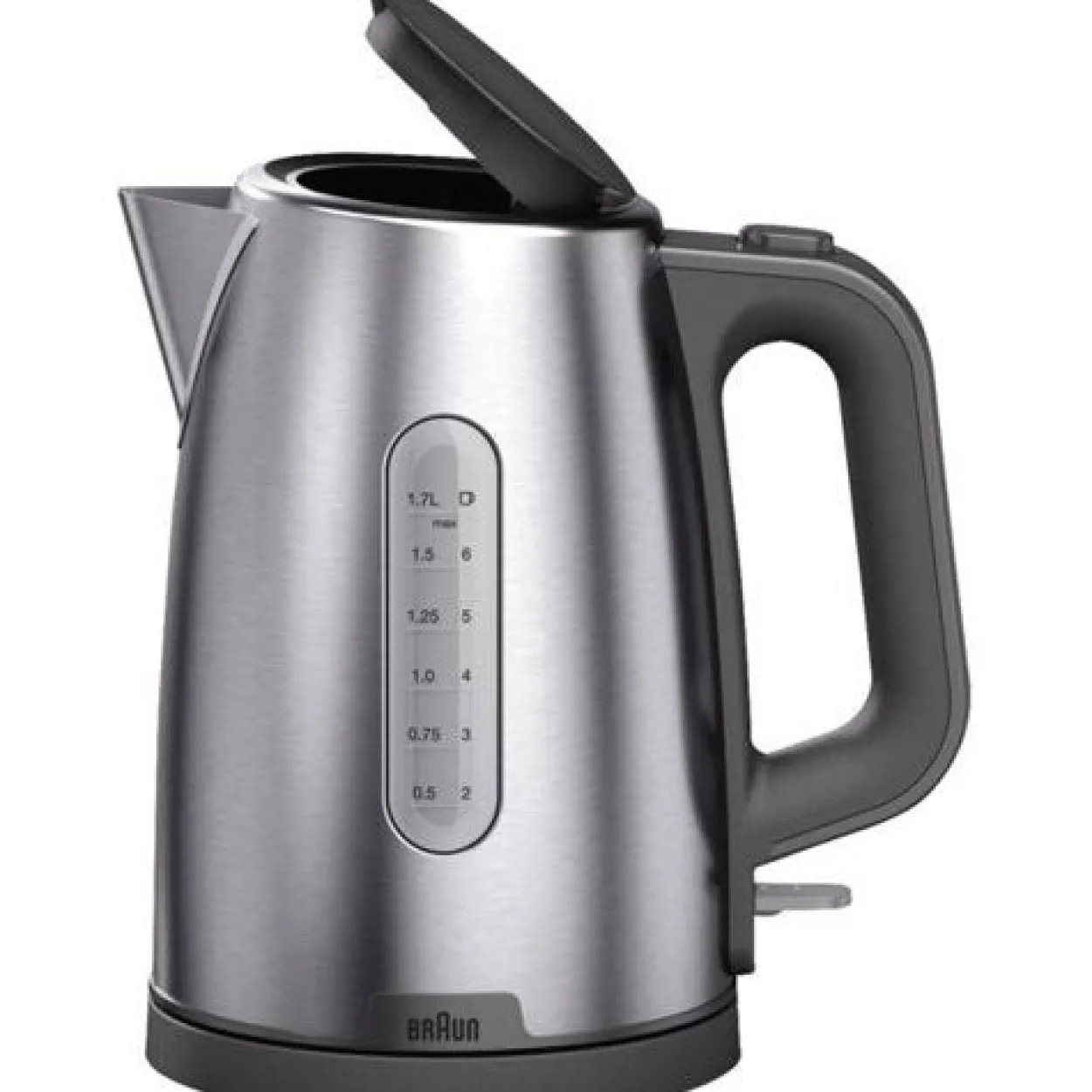 Braun Wasserkocher PurShine WK 1500 GY (edelstahl/grau, 1,7 Liter, 2.200 Watt)