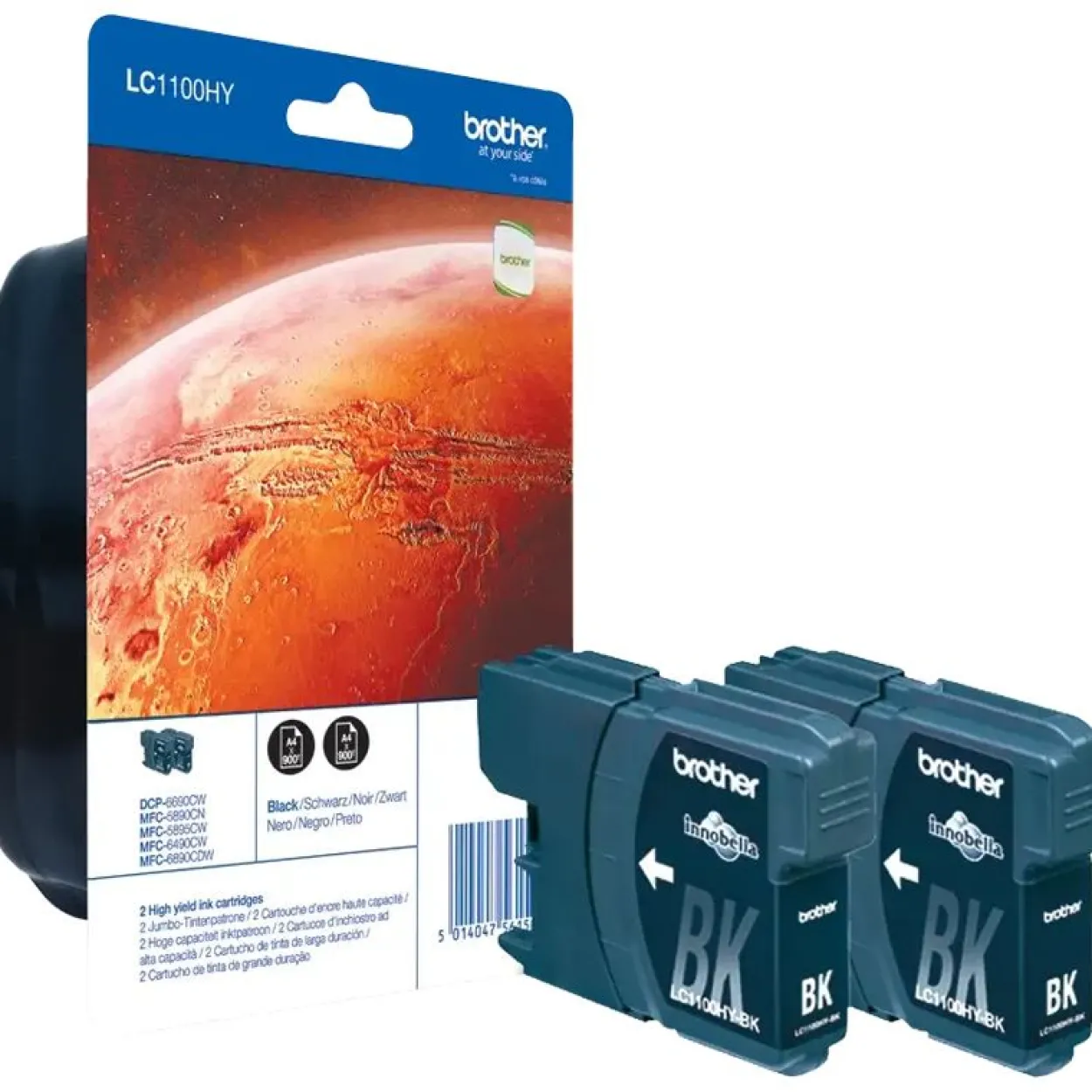 Brother LC1100HYBKBP2 Mit hoher Kapazität - Schwarz - original - Blisterverpackung - Tintenpatrone - für DCP-6690CW, MFC-5890CN, MFC-6490CW