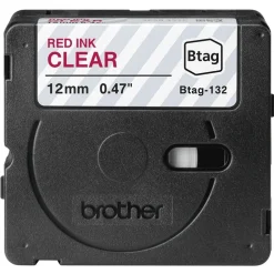 Brother Schriftband 12mmx4m rot/transparent BTAG-132