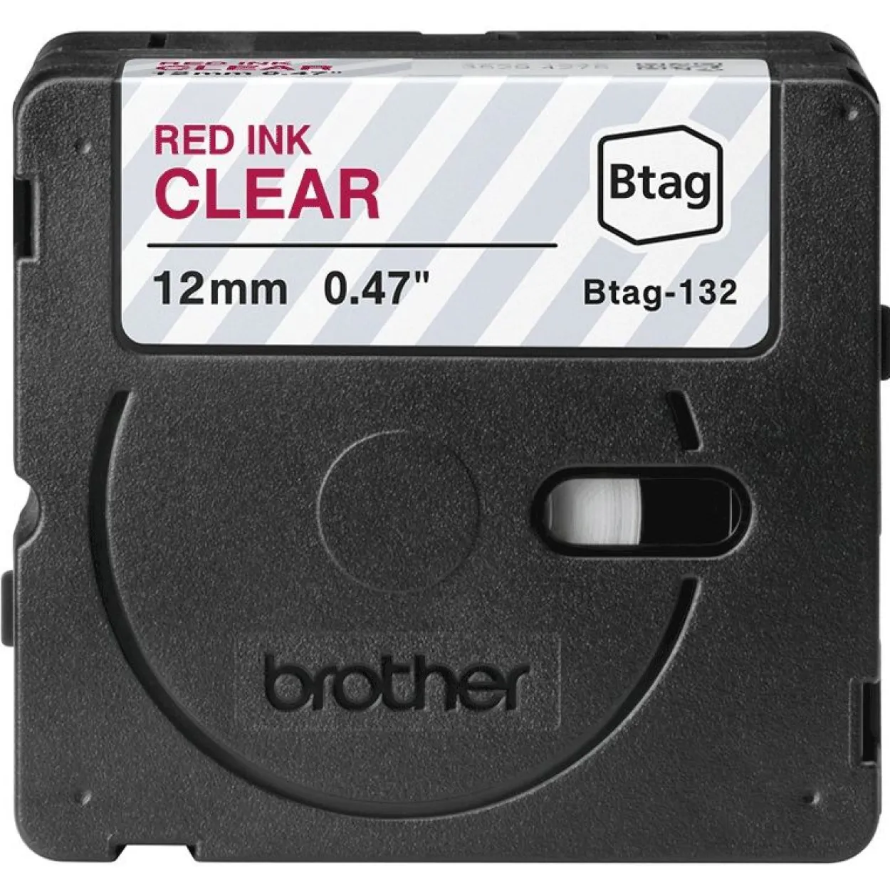Brother Schriftband 12mmx4m rot/transparent BTAG-132
