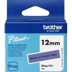 Brother Schriftband 12mmx4m schwarz/lila BTAG-F31