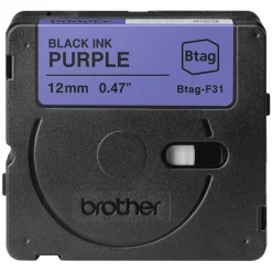 Brother Schriftband 12mmx4m schwarz/lila BTAG-F31