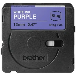 Brother Schriftband 12mmx4m weiß/lila BTAG-F35