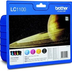 Brother Tinte LC1100 Value Pack LC-1100VALBP schwarz, cyan, magenta, gelb