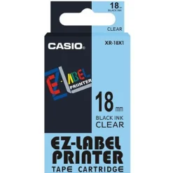 Casio Casio Computer XR Schriftbandkassette schwarz auf transparent 18 mm
