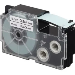 Casio Casio Computer XR Schriftbandkassette schwarz auf transparent 18 mm