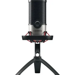 Cherry Streaming UM 6.0 ADVANCED Microphone black/silver USB-Mikrofon für Streaming und Office mit Shock Mo