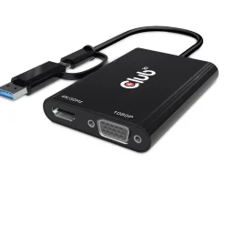 Club 3D Adapter USB Typ C/A > HDMI / VGA St/Bu retail