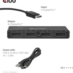 Club3D Multi Streaming Transport Hub 1xDP-><noscript><img width=