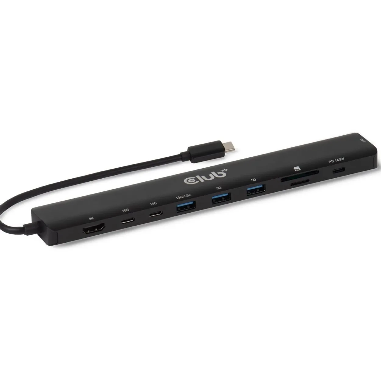 Club 3D USB-C 10in1-HUB >HDMI/3xUSB-C/3xUSB/LAN 8K30Hz PD140W retail