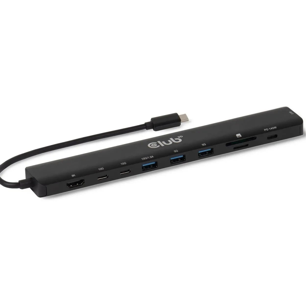 Club 3D USB-C 10in1-HUB >HDMI/3xUSB-C/3xUSB/LAN 8K30Hz PD140W retail