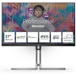 27" (68,58cm) AOC Q27U3CV schwarz/silber 2560x1440 1x DisplayPort 1.2 / 1x DisplayPort-Out 1.2 / 1xHDMI 1.4